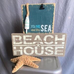 BOGO ! 2 Coastal Beach Signs Shelf Wall Décor 🌊 NWT